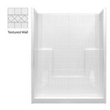 Ella Standard 60 in. x 33 in. x 77 in. 1-Piece Low Threshold Shower Stall in Bone with Center Drain