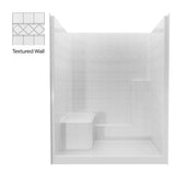 Ella Classic-SA 36 in. x 60 in. x 77 in. 1-Piece Low-Threshold Shower Stall Kit with Molded Seat, Right Drain, White