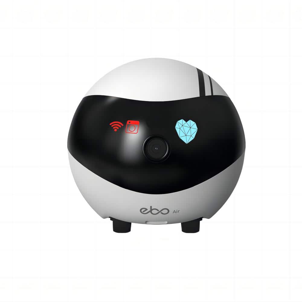 Enabot EBO Air 1080p Full HD Movable Indoor WiFi Camera Robot, 2 Way Voice and Night Vision, Laser Point for Pet Playing