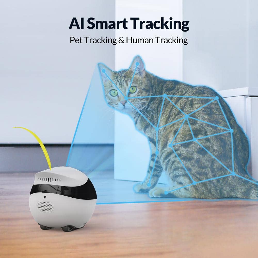Enabot EBO Air 1080p Full HD Movable Indoor WiFi Camera Robot, 2 Way Voice and Night Vision, Laser Point for Pet Playing