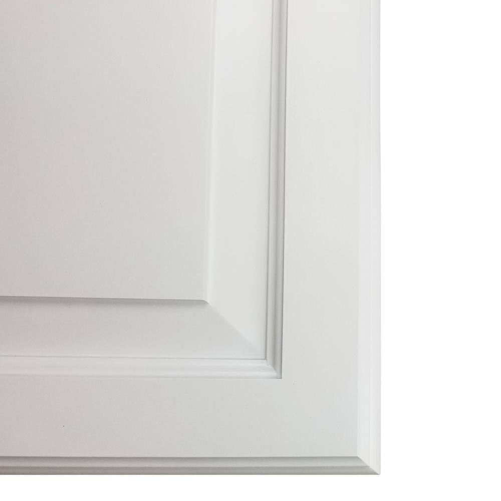 WG Wood Products 15.5 in. W x 35.5 in. H x 3.5 in. D Cutlass Raised Panel White Recessed Solid Wood Medicine Cabinet without Mirror