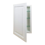 WG Wood Products 15.5 in. W x 35.5 in. H x 3.5 in. D Cutlass Raised Panel White Recessed Solid Wood Medicine Cabinet without Mirror