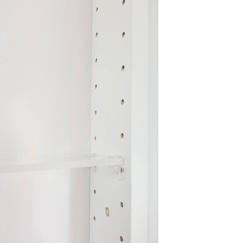 WG Wood Products 15.5 in. W x 65 in. H x 3.5 in. D Linwood Bead Panel White Recessed Solid Wood Medicine Cabinet without Mirror