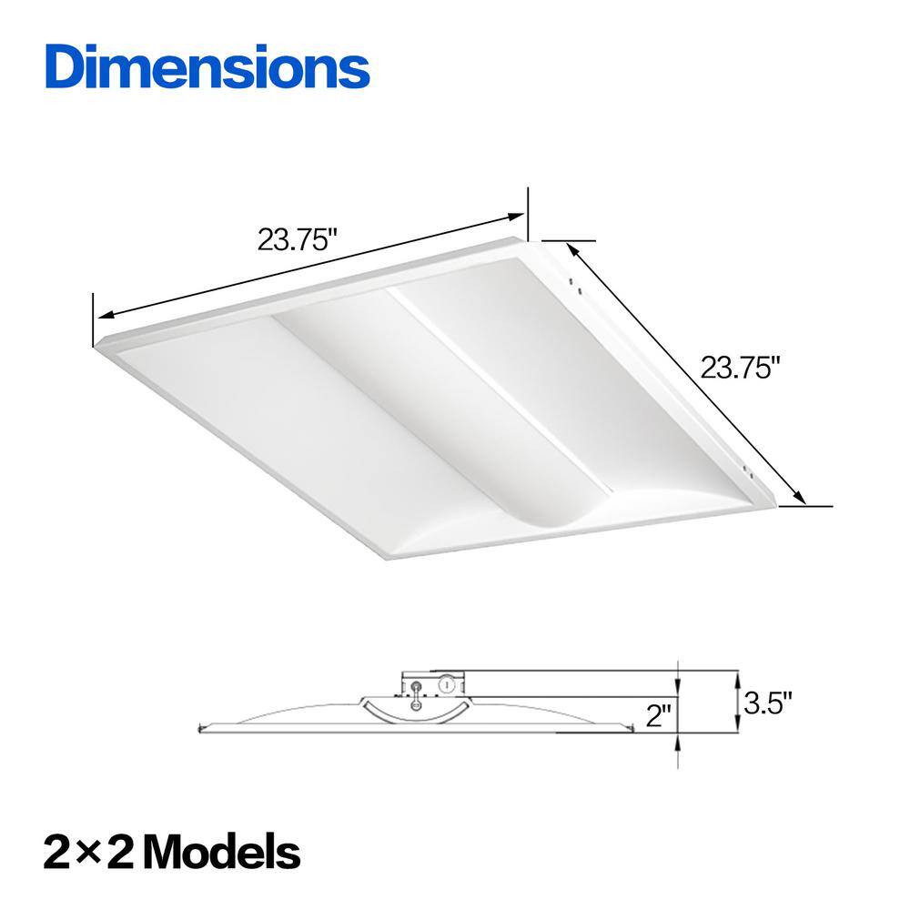 ENERGETIC LIGHTING 2 ft. x 2 ft. 3800 Lumens Integrated LED Troffer light 3500K/4000K/5000K Selectable Wattage Selectable (4-Pack)
