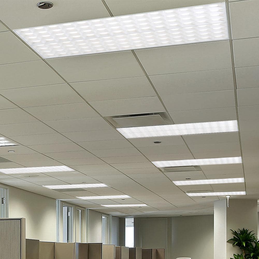 EnviroLite Nonglare 2 ft. x 4 ft. 5000 Lumens Integrated LED Parabolic Light Cell Grid Backlit Recessed Troffer Panel Light