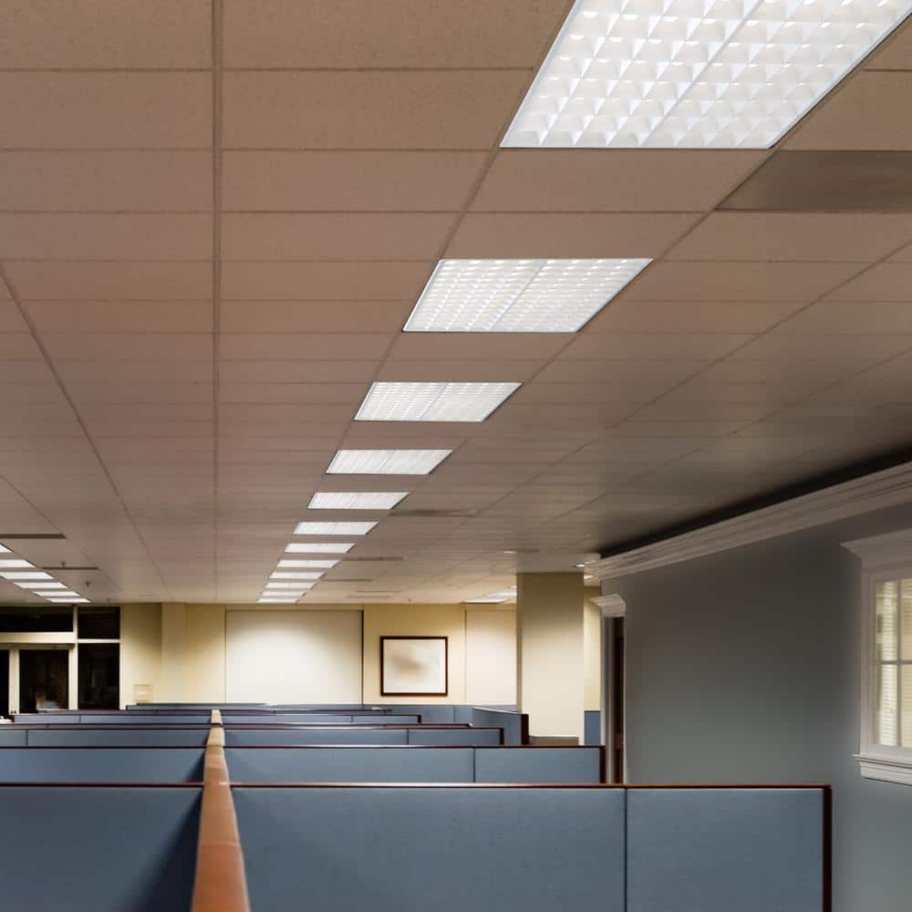 EnviroLite Nonglare 2 ft. x 4 ft. 5000 Lumens Integrated LED Parabolic Light Cell Grid Backlit Recessed Troffer Panel Light