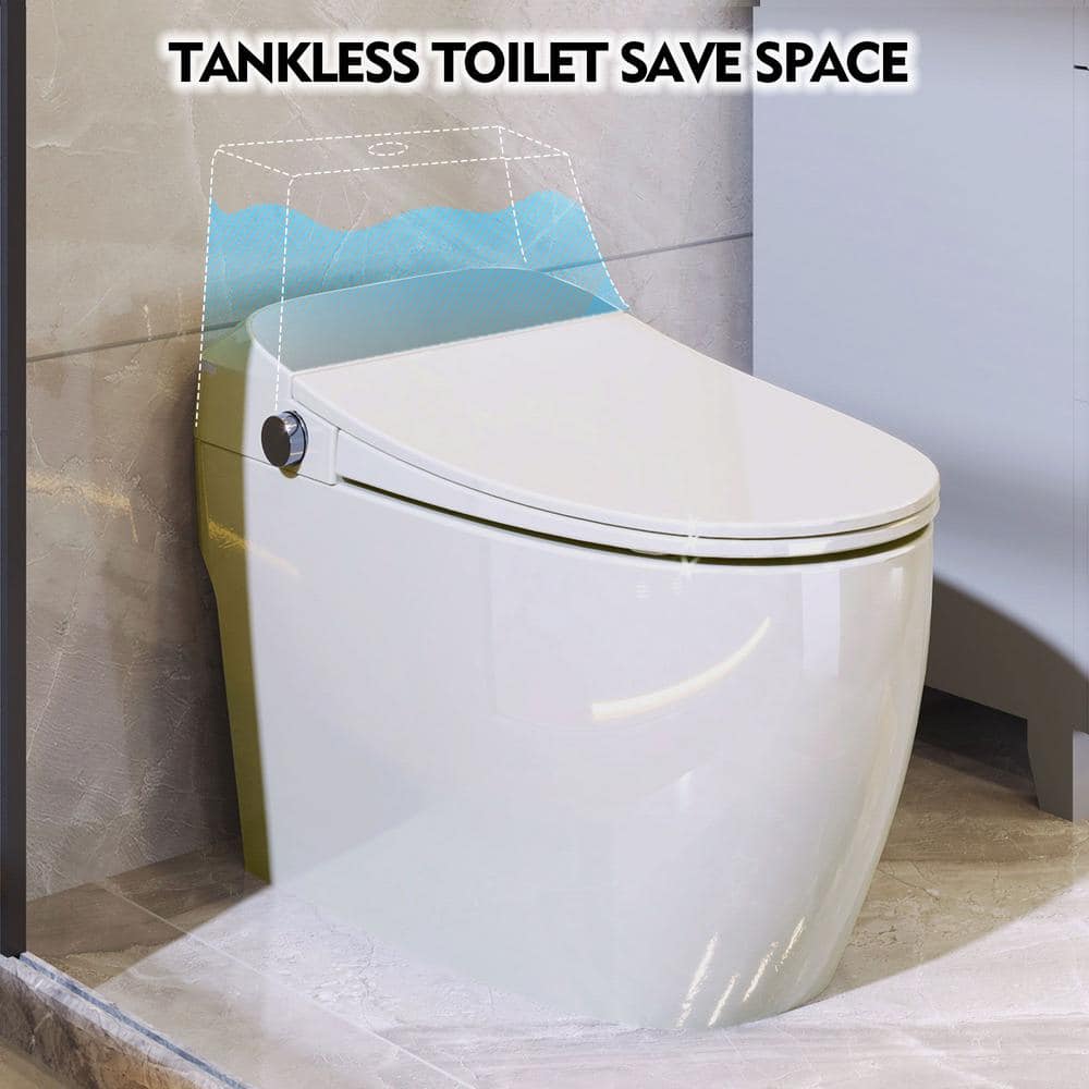 EPOWP Smart Toilet with Heated Seat and Foot Sensor Flush