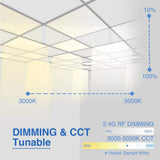 eSenLite 1 ft. x 4 ft. 400W Equivalent 4200LM White Dimmable Color CCT Thin Aluminum Integrated LED Panel Light Troffer (2-PK)