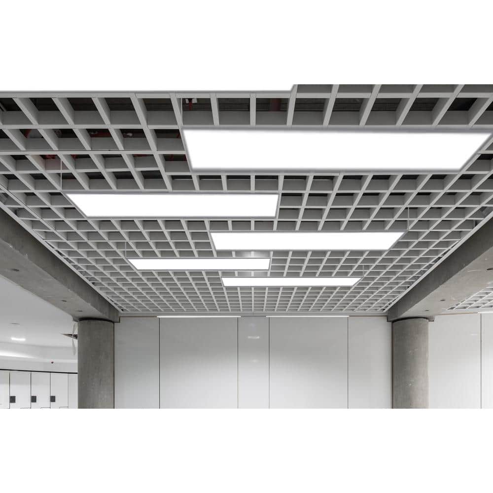 eSenLite 1 ft. x 4 ft. 400W Equivalent 4200LM Dimmable CCT White Integrated LED Panel Light Flush Mount Troffer w/ Frames (2-PK)