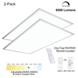 eSenLite 2 ft. x 4 ft. White Commercial Integrated LED 6300 Lumens Dimmable Drop Ceiling Flat Panel Troffer Light (2-Pack)