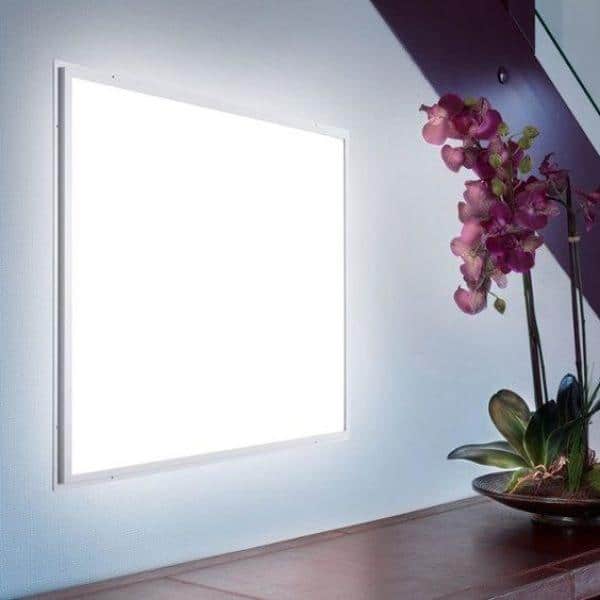 eSenLite 2 ft. x 4 ft. White Commercial Integrated LED 6300 Lumens Dimmable Drop Ceiling Flat Panel Troffer Light (2-Pack)