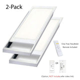 eSenLite 2ft.x4ft. 600W Equivalent 6500 Lumen Dimmable CCT White Integrated LED Panel Light Flush Mount Troffer w/ Frames(2-Pack)