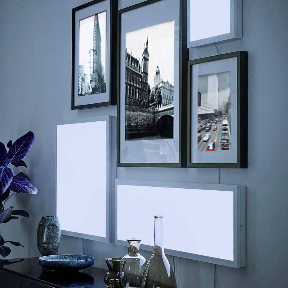 eSenLite 2ft.x4ft. 600W Equivalent 6500 Lumen Dimmable CCT White Integrated LED Panel Light Flush Mount Troffer w/ Frames(2-Pack)