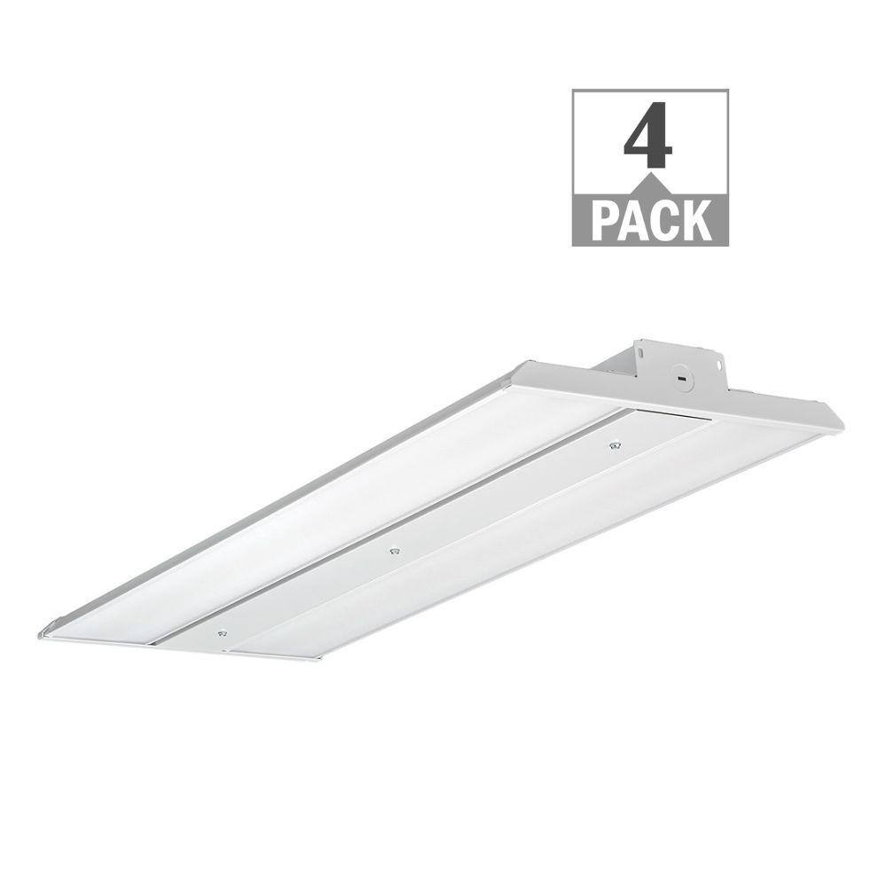 ETI LIGHTING 2 ft. 400-Watt Equivalent Integrated LED Dimmable White Linear High Bay Light 5000K Daylight 24000 Lumens (4PK)