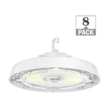 ETI LIGHTING 400-Watt Equivalent 11 in. Round Integrated LED White High Bay Light 27000-36000 Lumens Adjustable CCT 120-277V (8-Pack)