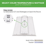 ETI LIGHTING 2 ft. 200-Watt Equivalent Integrated LED White Compact Linear High Bay Light with PIR Occupancy Sensor 8400-15800 Lumens