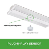 ETI LIGHTING 2 ft. 200-Watt Equivalent Integrated LED White Compact Linear High Bay Light with PIR Occupancy Sensor 8400-15800 Lumens