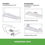 ETI LIGHTING 2 ft. 200-Watt Equivalent Integrated LED White Compact Linear High Bay Light with PIR Occupancy Sensor 8400-15800 Lumens