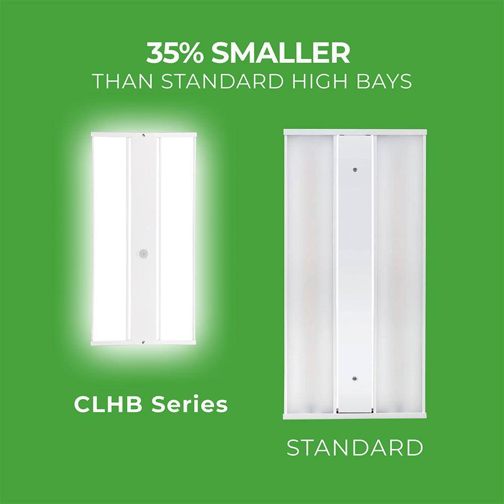 ETI LIGHTING 2 ft. 200-Watt Equivalent Integrated LED White Compact Linear High Bay Light with PIR Occupancy Sensor 8400-15800 Lumens