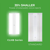 ETI LIGHTING 2 ft. 200-Watt Equivalent Integrated LED White Compact Linear High Bay Light with PIR Occupancy Sensor 8400-15800 Lumens