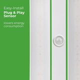 ETI LIGHTING 2 ft. 200-Watt Equivalent Integrated LED White Compact Linear High Bay Light with PIR Occupancy Sensor 8400-15800 Lumens