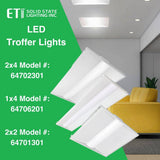 ETI LIGHTING 2 ft. x 4 ft. Center Basket Integrated LED Troffer Light 39W/32W/29W/24W 5850-Lumens 3500K 4000K 5000K Dimmable (8-Pack)
