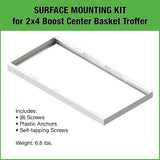 ETI LIGHTING 2 ft. x 4 ft. Center Basket LED Troffer Light with Surface Mount Kit 5850 Lumens 3500K 4000K 5000K 120-277V Dimmable