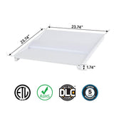 Euri Lighting 2 ft. x 2 ft. 128-Watt Equivalent Integrated LED White Troffer 3CCT Selectable (2-Pack)