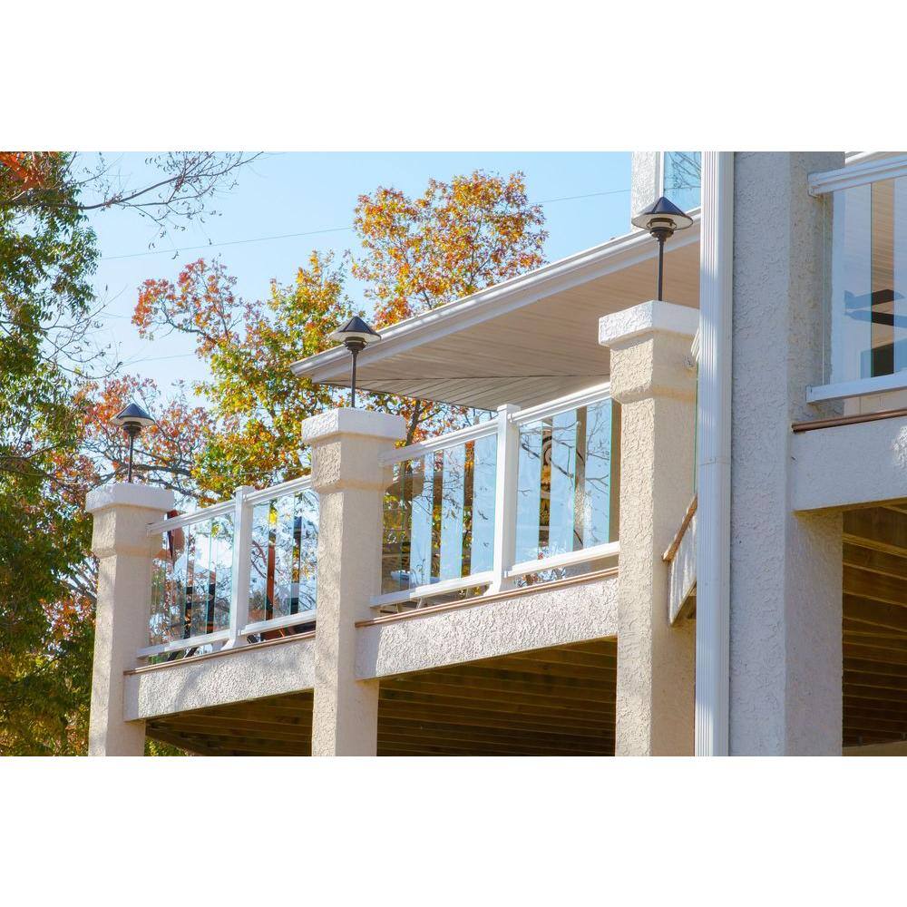 EZ Handrail Glass Railing Top and Bottom White Post Mounts