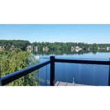 EZ Handrail 8 ft. x 42 in. White Aluminum Frame Glass Baluster Railing Kit
