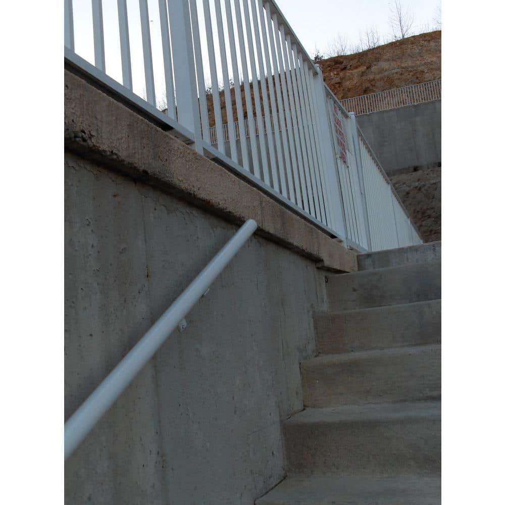 EZ Handrail 8 ft. x 1.9 in. White Aluminum Round ADA Handrail