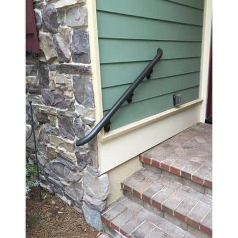 EZ Handrail 3 ft. White Aluminum Round with Curved Ends Handrail Kit