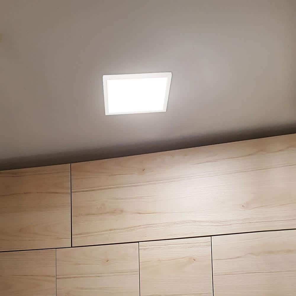 Feit Electric 5 in. 8-Watt Title 24 Dimmable White Integrated LED Square Flat Panel Ceiling Flush Mount with Color Change CCT