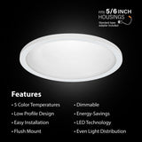 Feit Electric 10.5-Watt Integrated LED Flush Mount 7.5 in. White Round Dimmable Flat Panel Ceiling with Color Change 5CCT