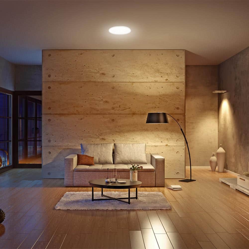 Feit Electric 10.5-Watt Integrated LED Flush Mount 7.5 in. White Round Dimmable Flat Panel Ceiling with Color Change 5CCT