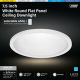 Feit Electric 10.5-Watt Integrated LED Flush Mount 7.5 in. White Round Dimmable Flat Panel Ceiling with Color Change 5CCT