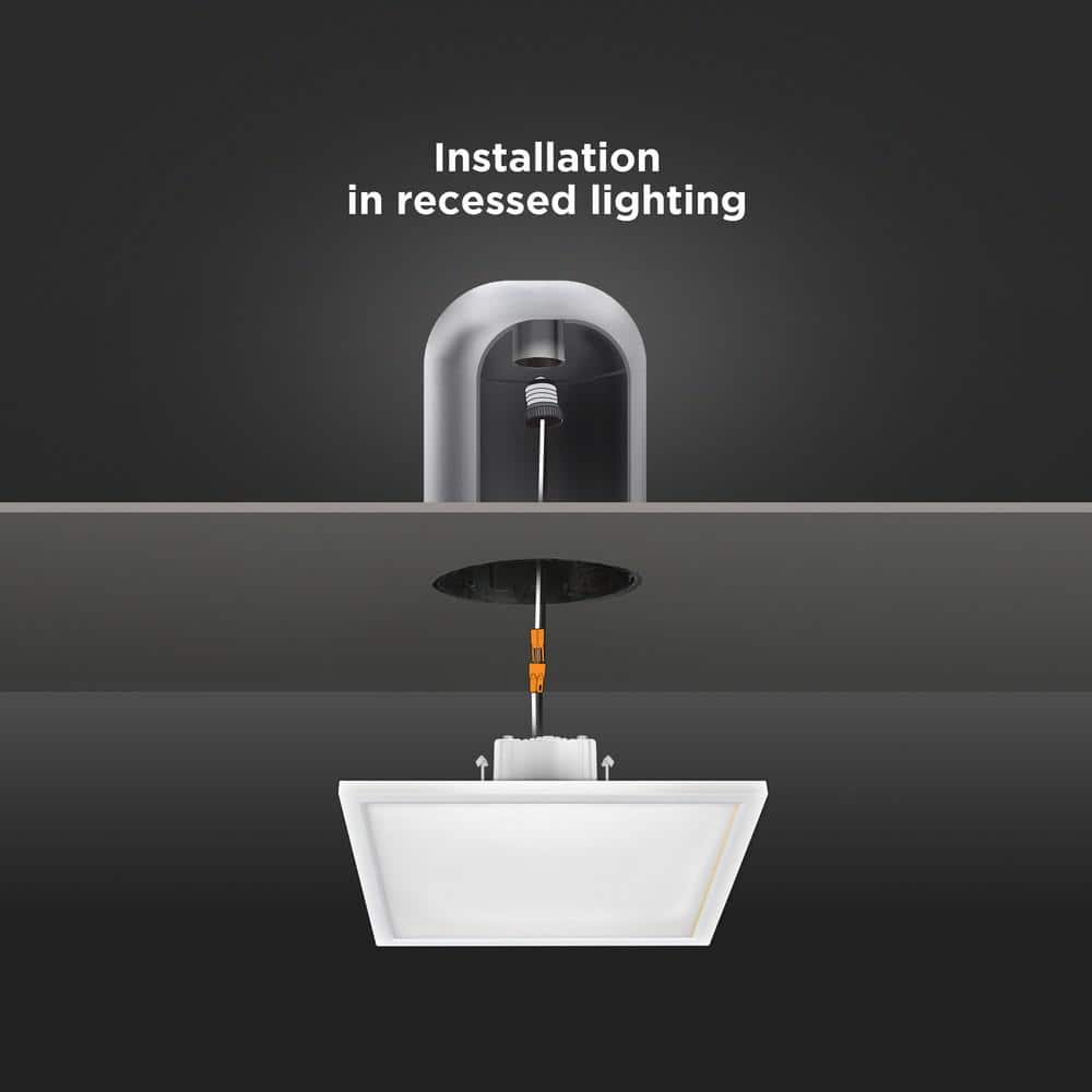 Feit Electric 10.5-Watt Integrated LED Flush Mount 7.5 in. White Square Dimmable Flat Panel Ceiling with Color Change 5CCT