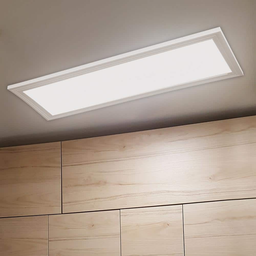 Feit Electric 1 ft. x 4 ft. 4000K Bright White 4000 Lumens Dimmable White Integrated LED White Edge-Lit Flat Panel Ceiling Flushmount