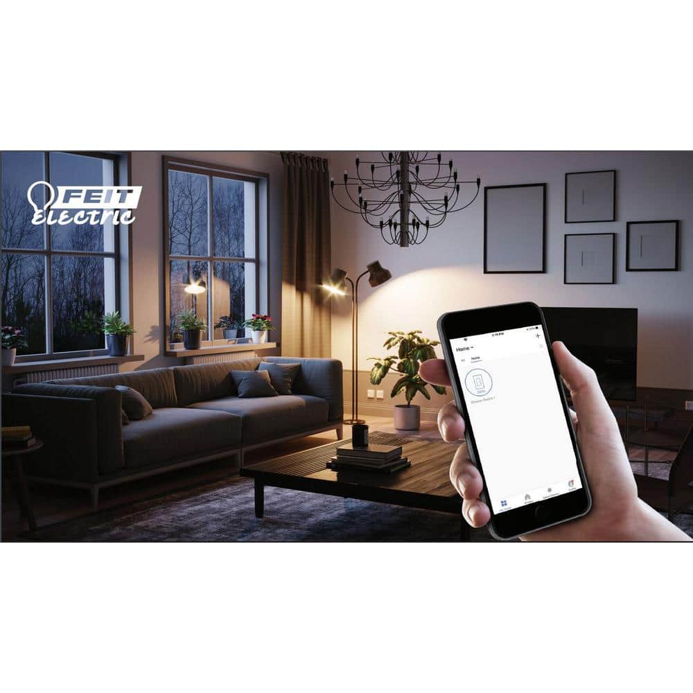 Feit Electric 15-Amp Indoor Alexa / Google Assistant Compatible Plug-in Smart Wi-Fi Single Outlet Wall Plug, No Hub Required (3-Pack)