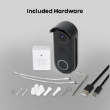 Feit Electric HD 1080P Hardwired Wi-Fi Smart Outdoor Black Doorbell Surveillance Home Security Camera Motion Sound Detection (3-Pack)