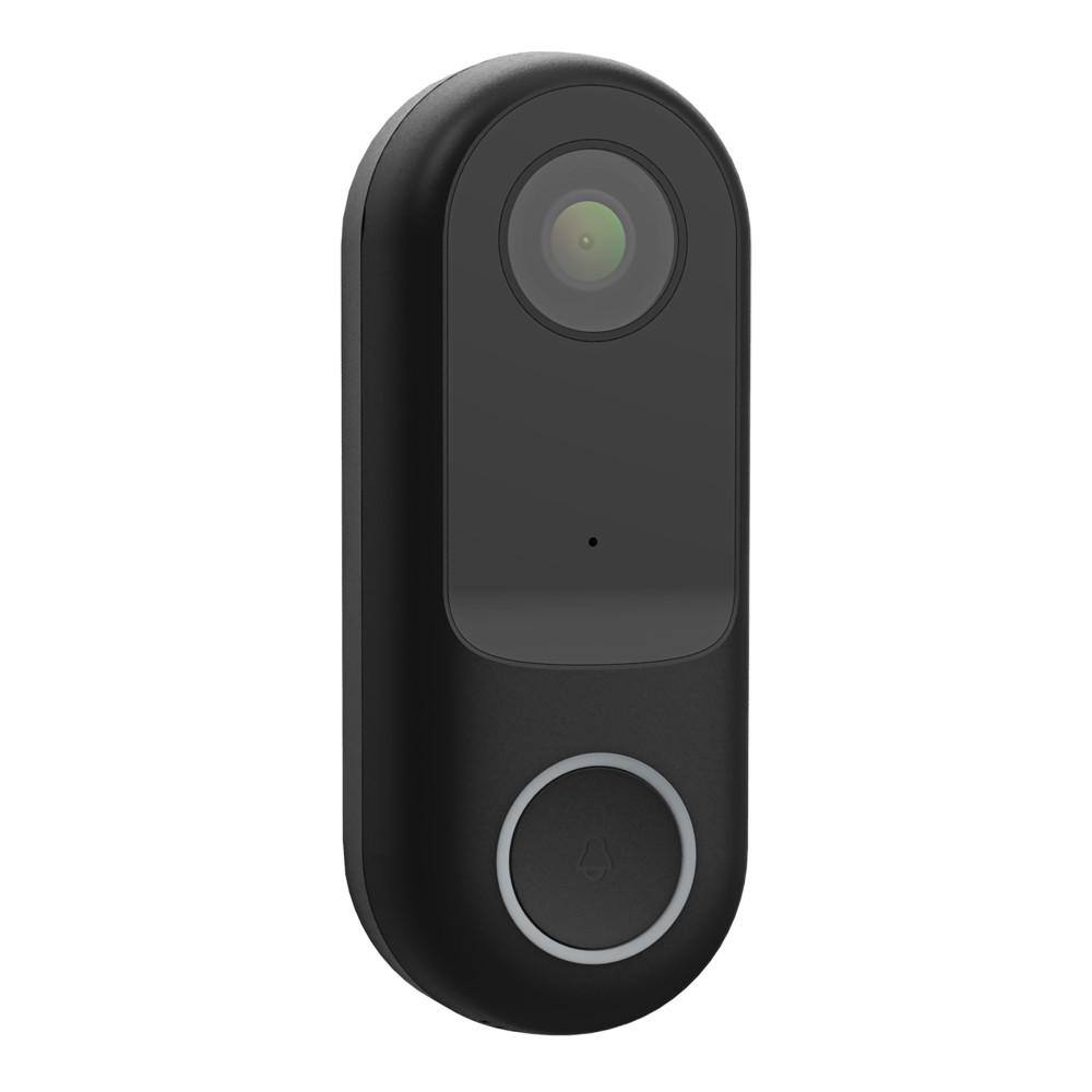 Feit Electric HD 1080P Hardwired Wi-Fi Smart Outdoor Black Doorbell Surveillance Home Security Camera Motion Sound Detection (3-Pack)