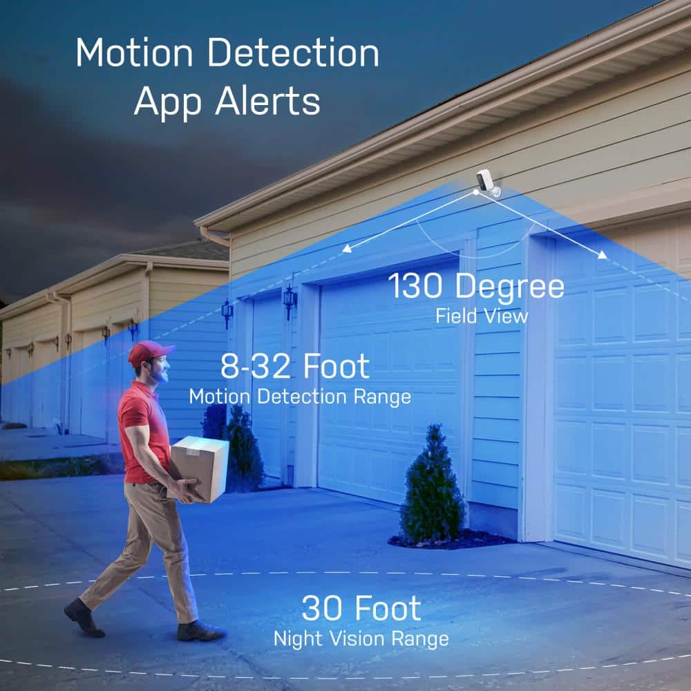 Feit Electric Battery Powered Outdoor Wall Mount Wi-Fi Smart IP Security Camera Motion & Sound Detection Microphone/Speaker (3-Pack)