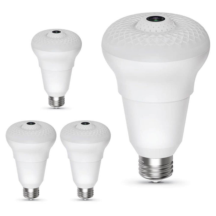 Feit Electric HD 1080P 10-Watt A23 LED Wi-Fi Smart IP Surveillance Home Security Camera Light Bulb, No Hub Required, Daylight (4-Pack)