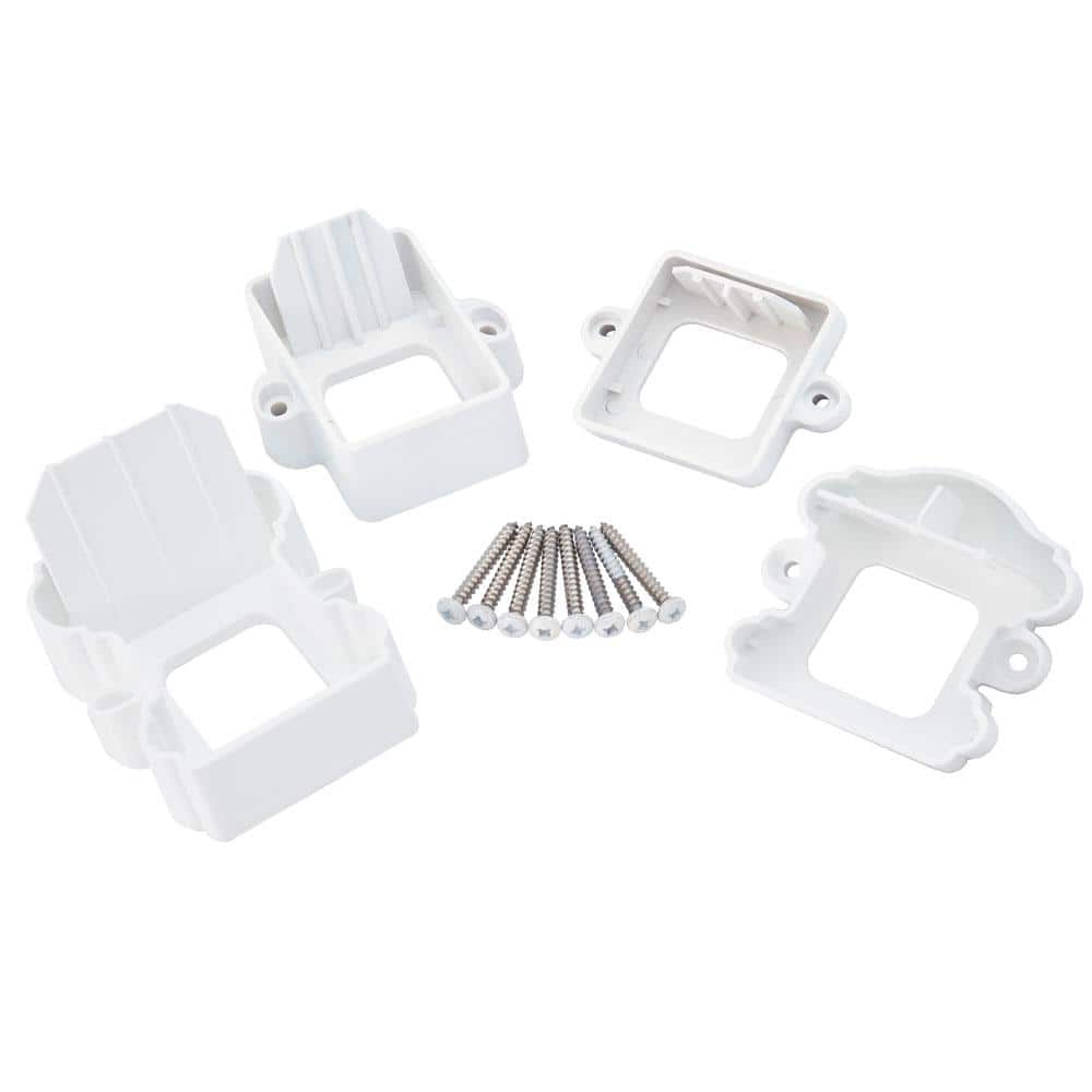 Fiberon ArmorGuard Classic White Plastic Stair Rail Hardware Kit