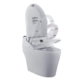 FINE FIXTURES Wave Dual Flush Elongated Toilet with Bidet Seat, White