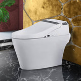 FINE FIXTURES Wave Dual Flush Elongated Toilet with Bidet Seat, White