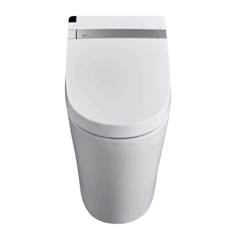 FINE FIXTURES Wave Dual Flush Elongated Toilet with Bidet Seat, White