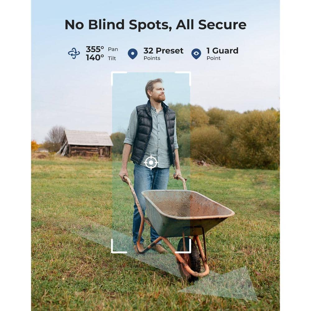 REOLINK Go Series Solar Powered 4G LTE Outdoor 4K PT Wireless Home Security Camera, Smart Animal Detect, 64GB Local Storage