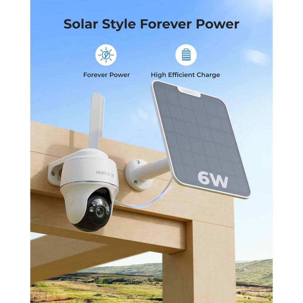 REOLINK Go Series Solar Powered 4G LTE Outdoor 4K PT Wireless Home Security Camera, Smart Animal Detect, 64GB Local Storage