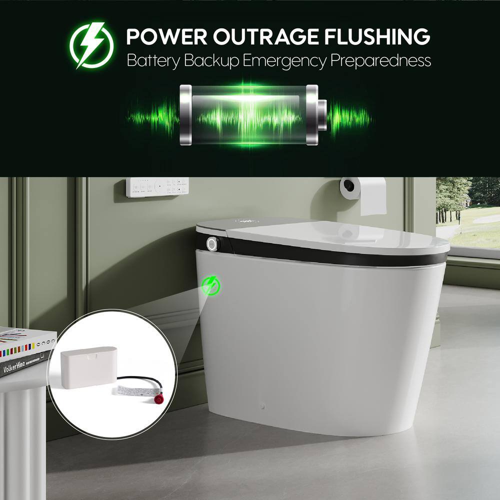 FORCLOVER 12-in-1 Dual Flush Smart Tank Elongated Toilet with Heated Seat & Dryer